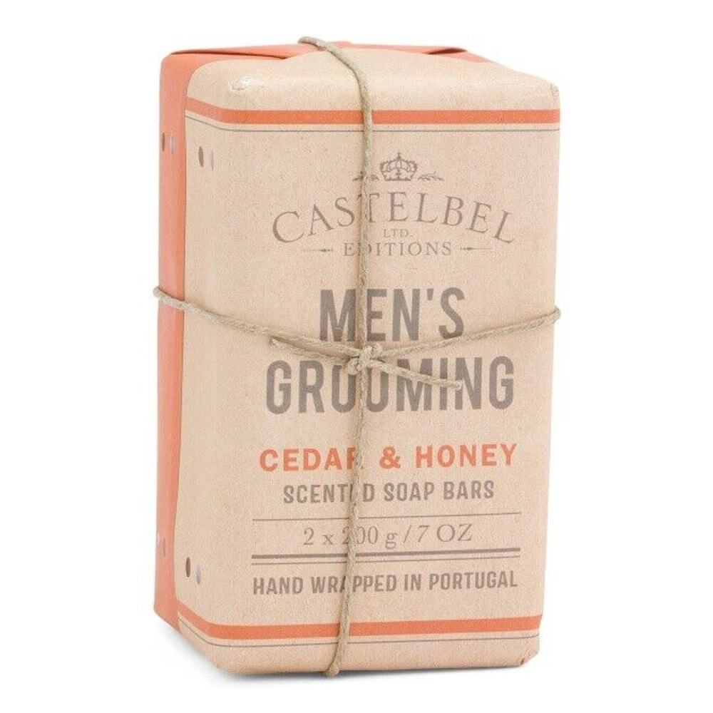 2-Pack Castelbel Cedar & Honey Men's Grooming Scented Bar Soaps FREE Ship